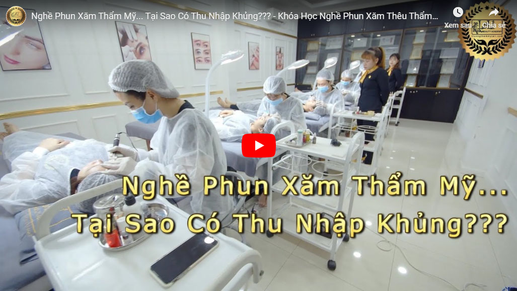 video clip khoa hoc phun xam theu tham my