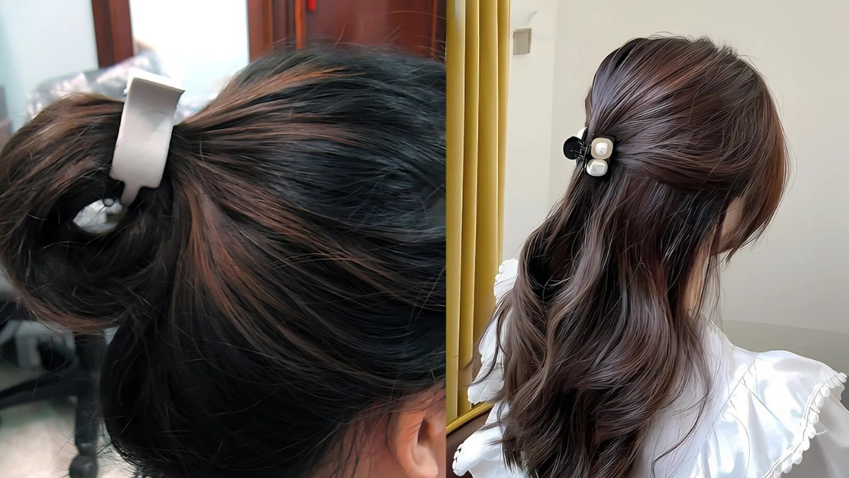 Cách kẹp tóc càng cua 3 răng đơn giản cho mái tóc dài suôn mượt