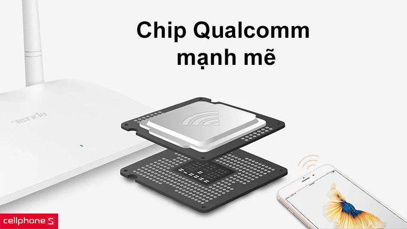Chipset Qualcomm bên trong router wifi Tenda F6