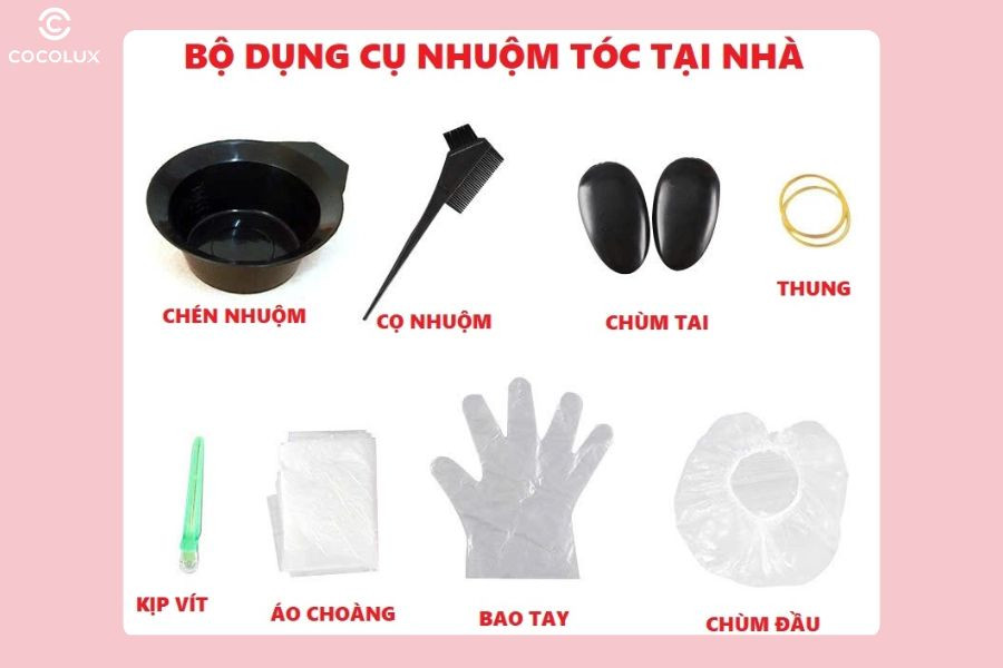 Chuẩn bị kỹ lưỡng các dụng cụ cần thiết trước khi tiến hành tẩy tóc tại nhà