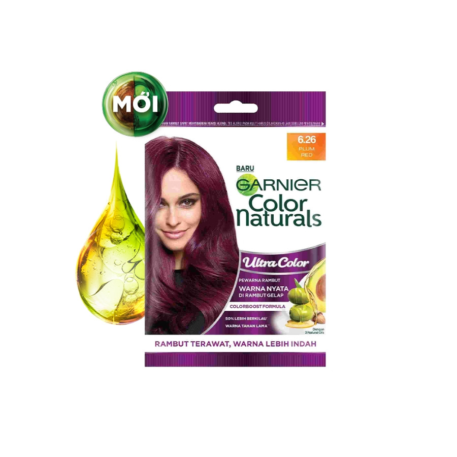 Gói Kem Nhuộm Tóc Garnier Color Naturals Crème Riche màu Đỏ Mận
