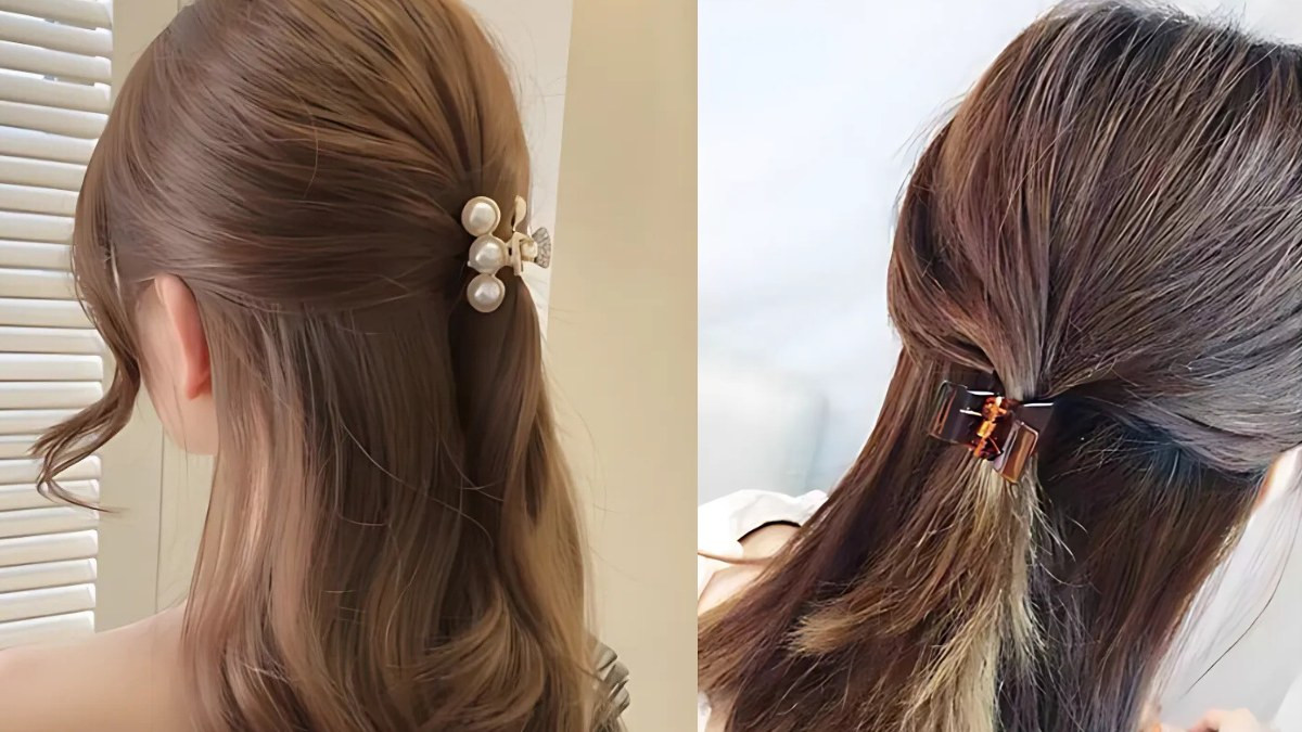Hướng dẫn kẹp tóc càng cua 3 răng tạo kiểu nửa đầu thanh lịch