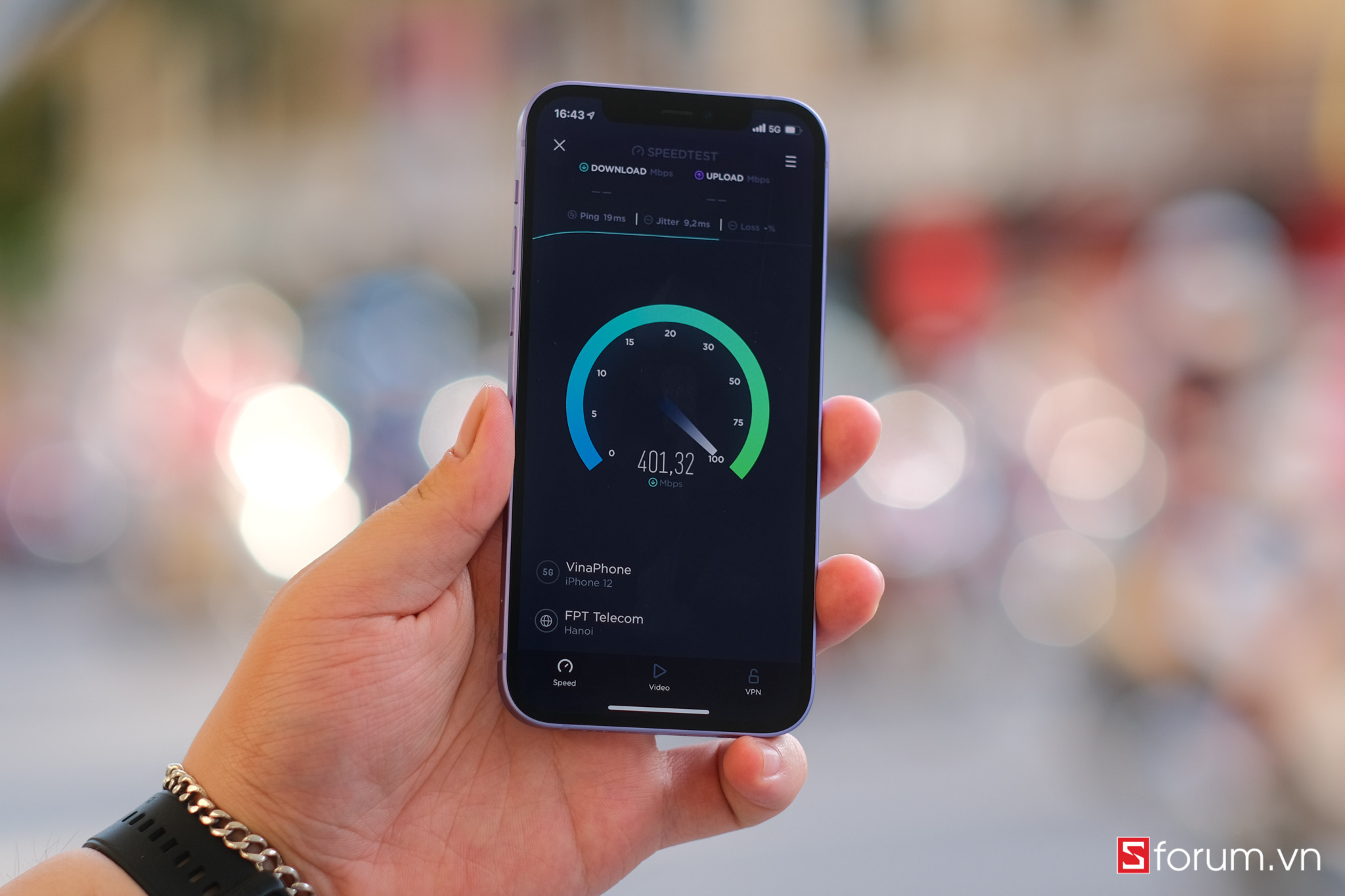Kết quả đo tốc độ mạng 5G di động