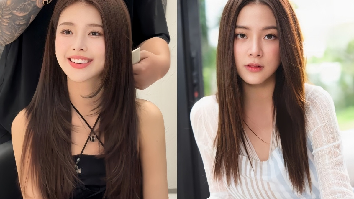 Kiểu tóc duỗi thẳng nhẹ nhàng tự nhiên đi chơi Tết