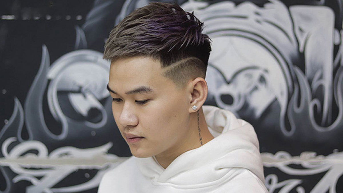 Kiểu tóc undercut mái ngắn gọn gàng phù hợp cho mặt tròn