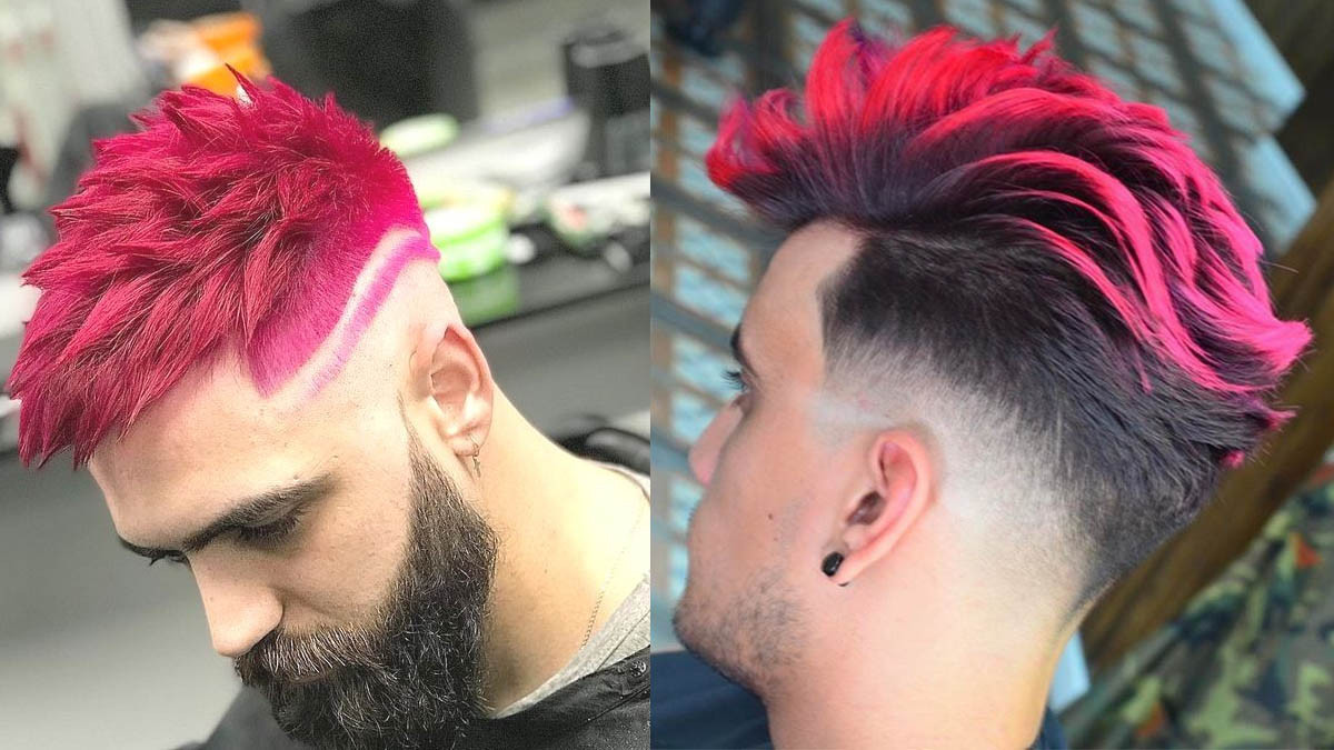 Kiểu tóc undercut nam nhuộm màu đỏ rượu vang cuốn hút