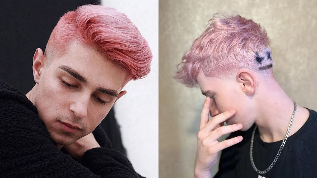 Kiểu tóc undercut nam nhuộm màu hồng pastel độc đáo