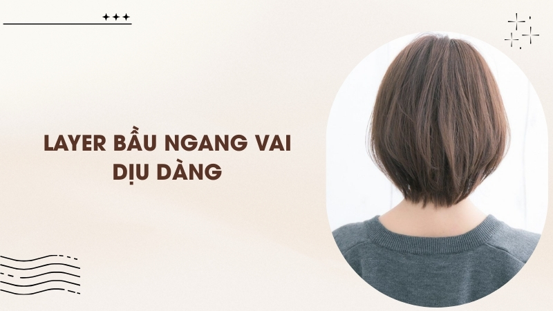 Layer bầu ngang vai dịu dàng