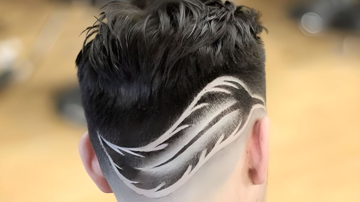 Mẫu tattoo tóc nam nghệ thuật phức tạp