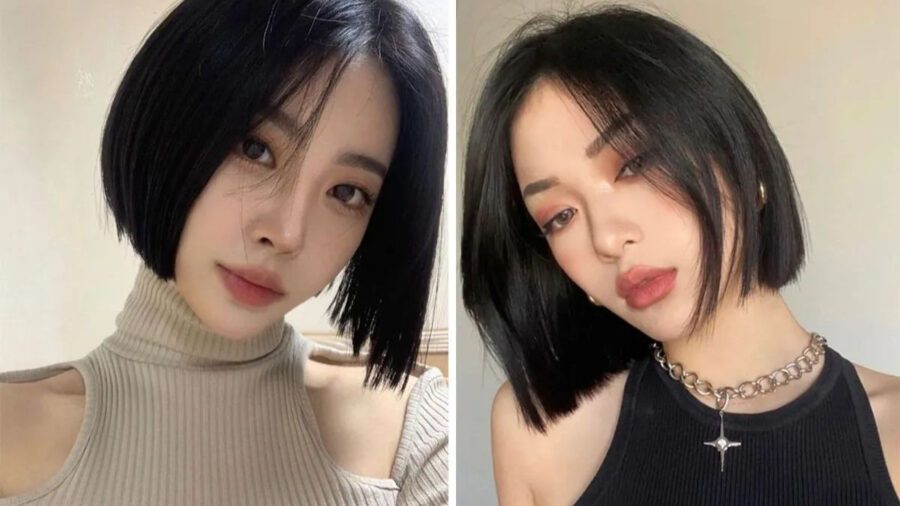 Mô tả kiểu tóc Vic với phần gáy ngắn và hai bên mai dài ôm mặt