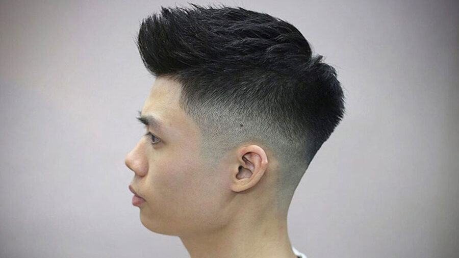 Nam giới với kiểu tóc short textured tỉa lớp tạo độ dày cho gương mặt tròn