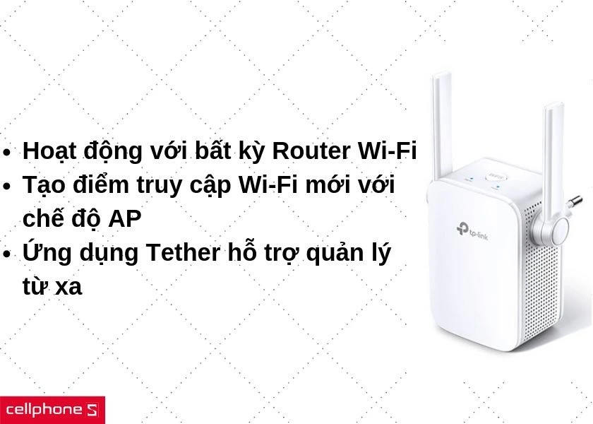 Quản lý bộ mở rộng sóng wifi TL-WA855RE qua ứng dụng di động