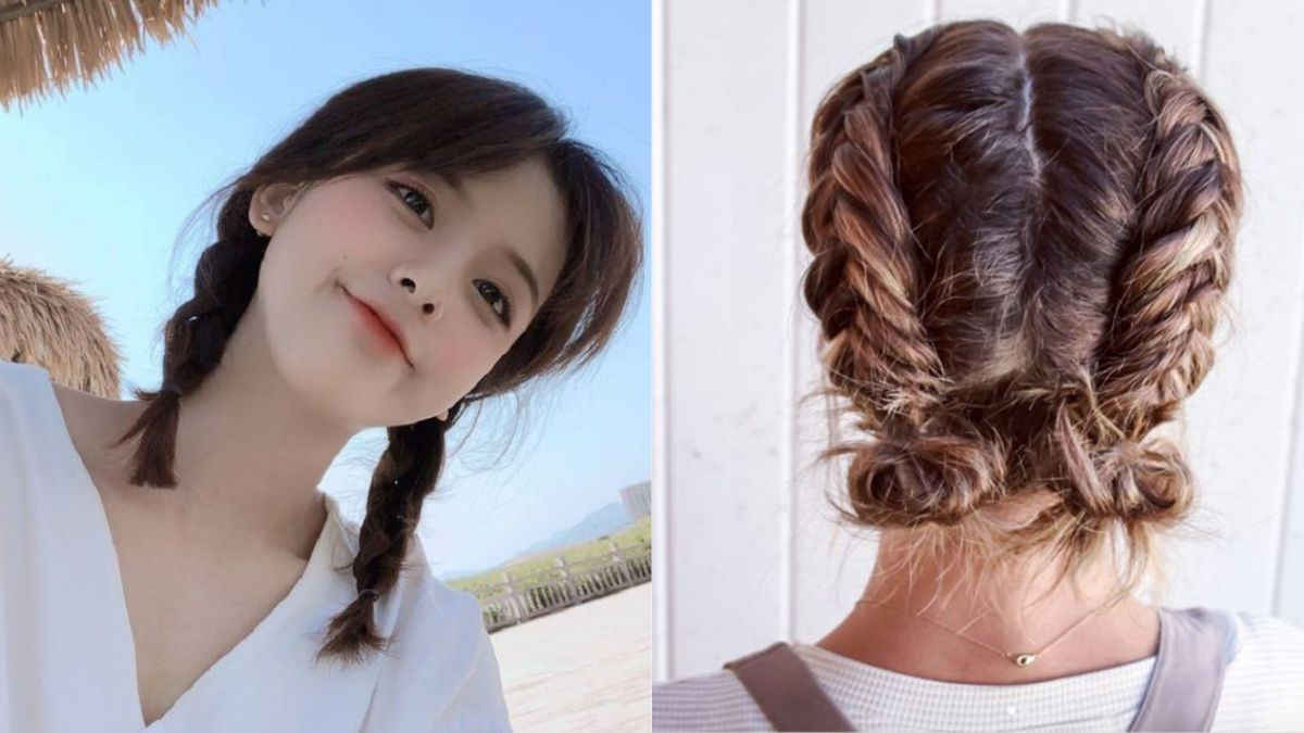Tết tóc 2 bên đơn giản cho tóc ngắn