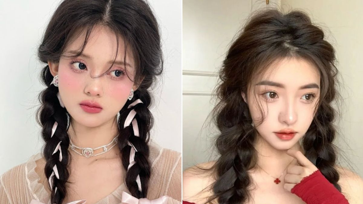 Tết tóc 2 bên Kiểu Hàn Quốc ngọt ngào