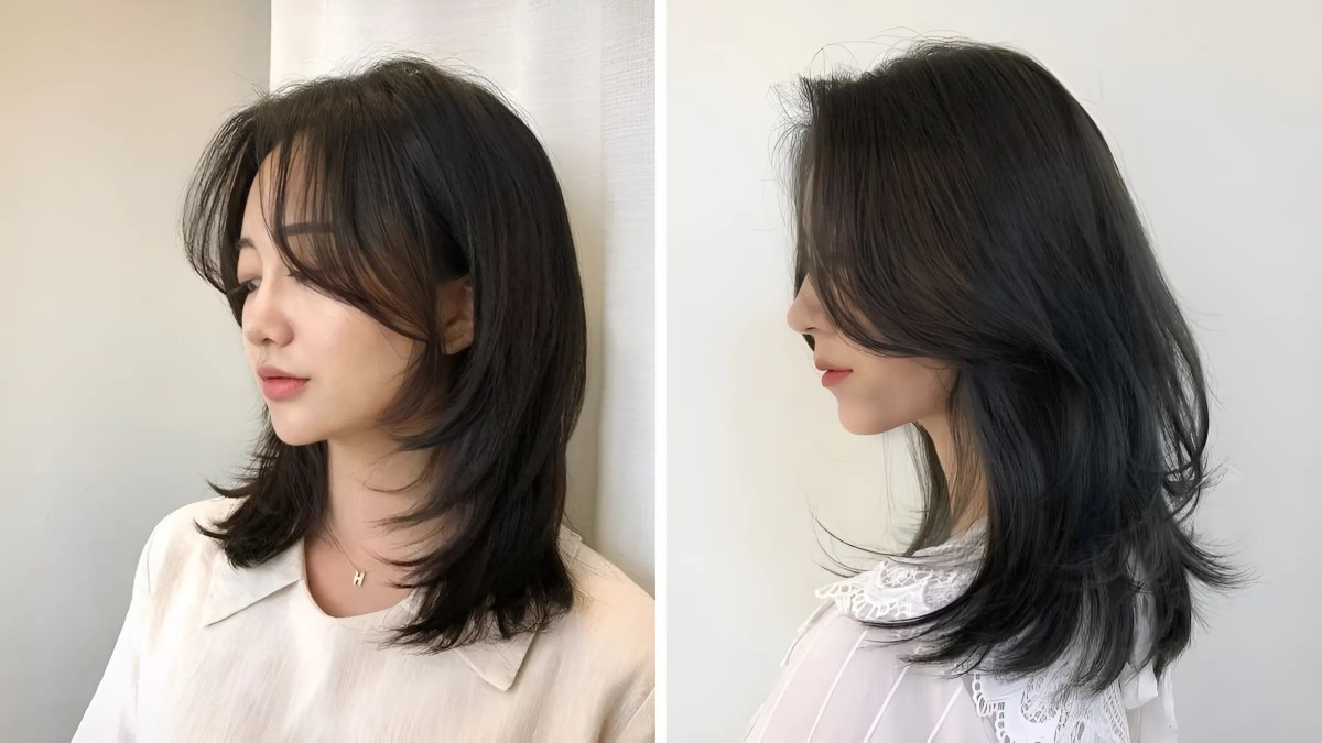 Tóc mái bay layer kết hợp mullet cá tính