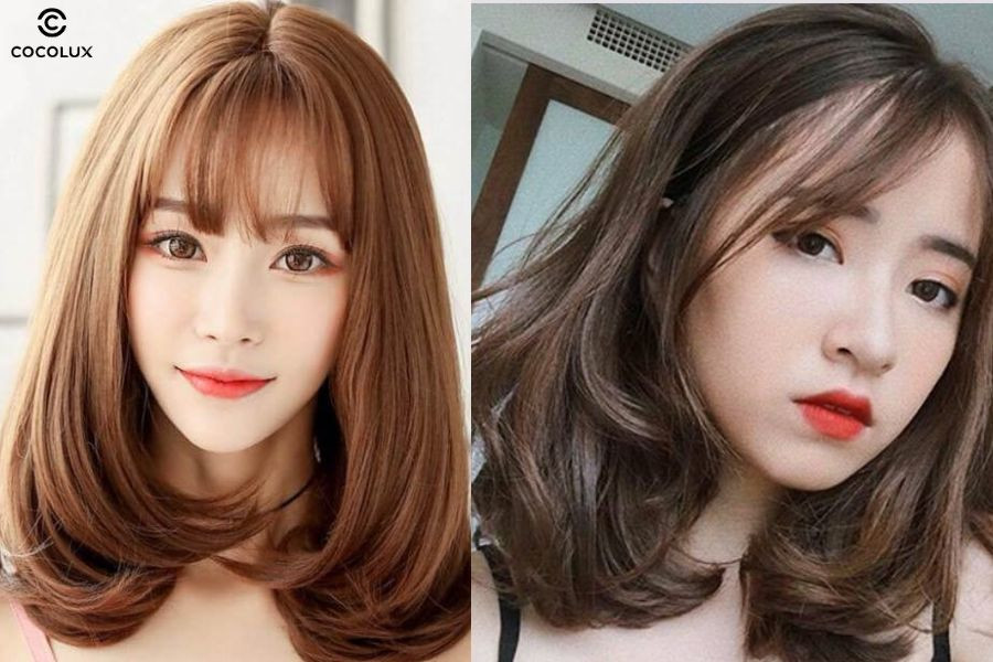 Tóc xoăn sóng lơi ngang vai uốn cụp chữ C tôn nét nữ tính