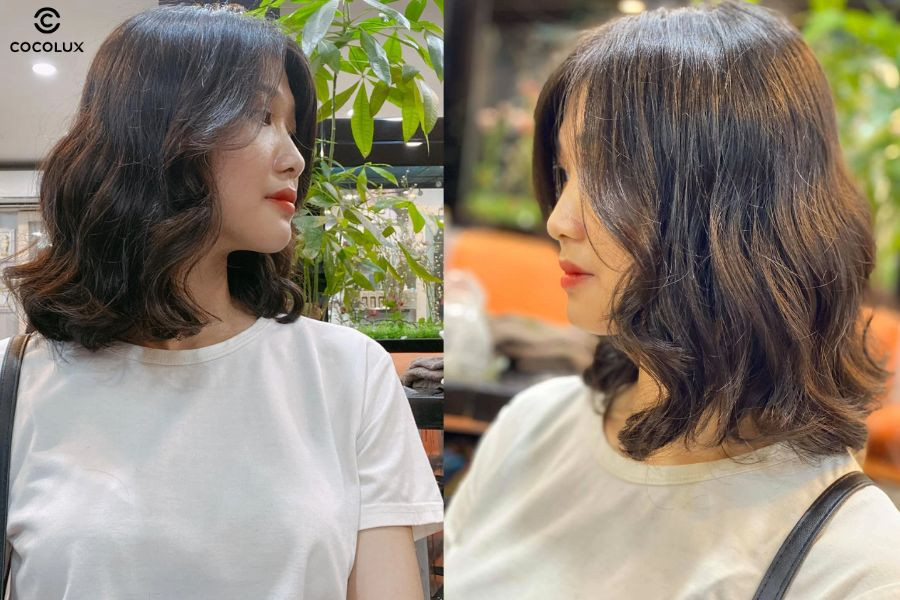 Tóc xoăn sóng lơi ngang vai uốn lọn to bồng bềnh sang trọng