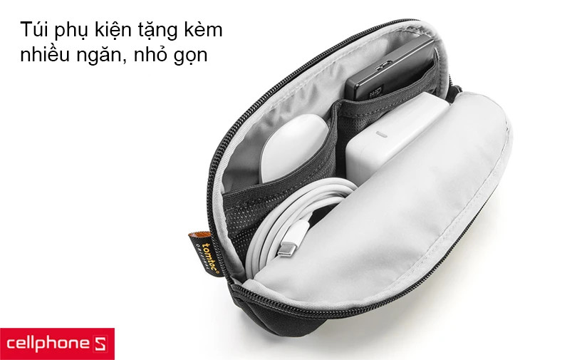 Túi phụ kiện đi kèm tiện lợi cho túi chống sốc Macbook 13 inch Tomtoc