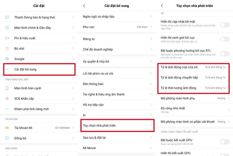 Tùy chọn điều chỉnh tỉ lệ ảnh động trong cài đặt nhà phát triển Android