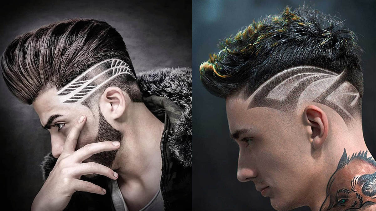 Undercut tattoo nam với họa tiết được cạo trên tóc