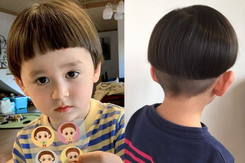 Kiểu tóc đầu nấm giúp bé trai thêm phần bầu bĩnh đáng yêu