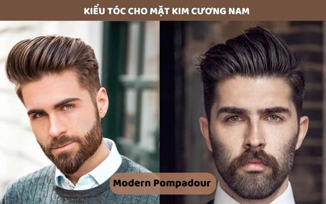 Modern Pompadour với độ phồng vừa phải, không cạo sát hai bên