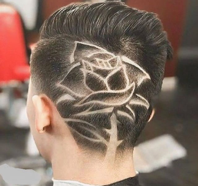 Kẻ vạch tóc sau gáy hình bông hoa độc đáo