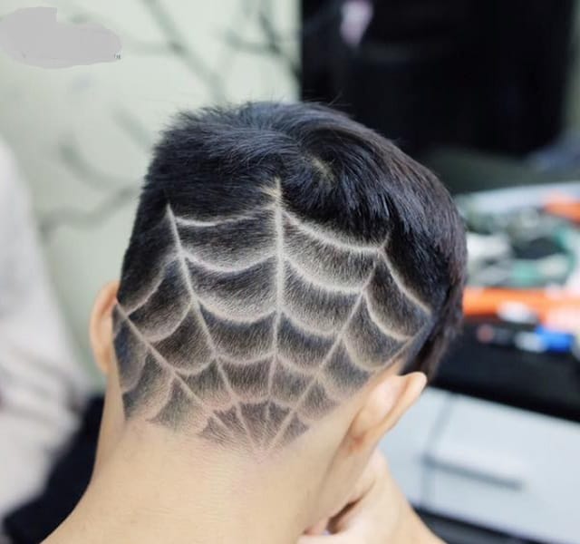 Mẫu kẻ vạch tóc nam hình mạng nhện