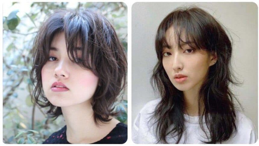 Kiểu tóc Mullet Wolfcut nữ tạo cân đối cho khuôn mặt.