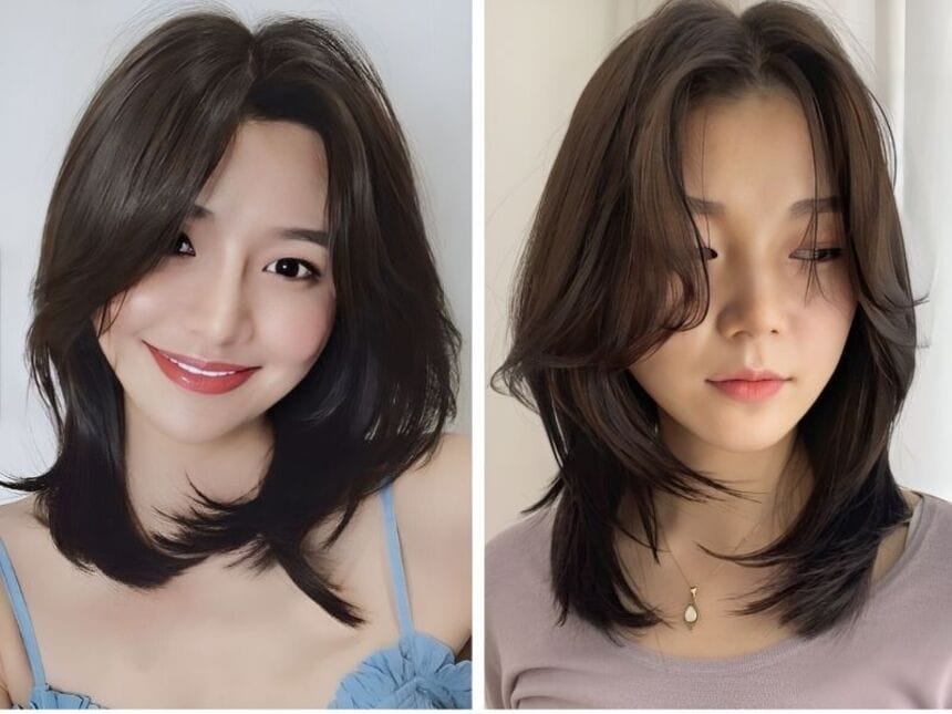 Phần đuôi tóc mullet được uốn cụp chữ C nhẹ nhàng