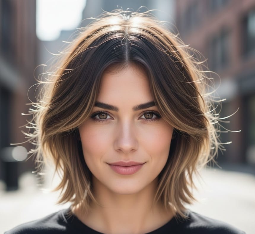 Sự kết hợp giữa phom bob cổ điển và đuôi mullet đặc trưng