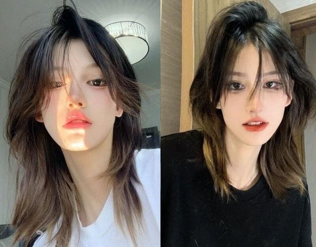 Kiểu tóc Mullet layer ngắn có mái hình chữ S