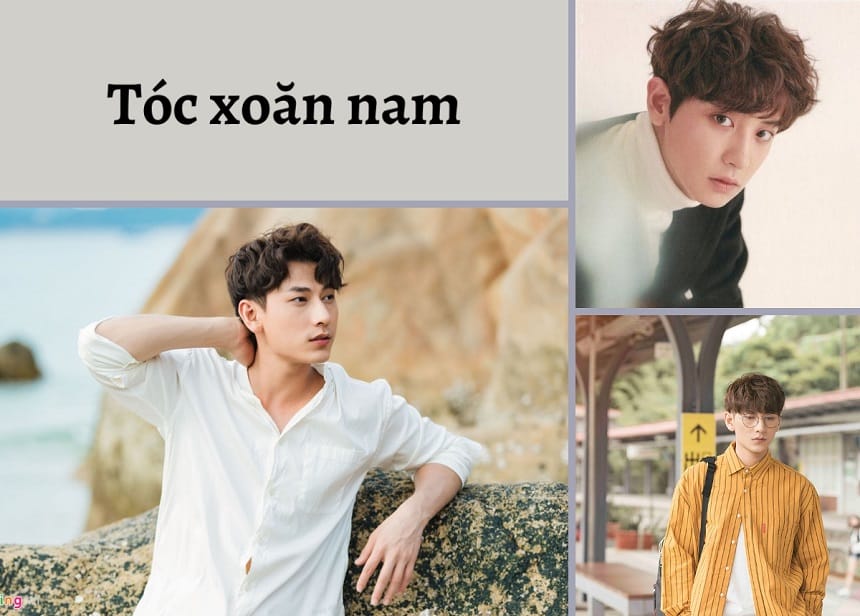 Tóc xoăn tự nhiên vuốt ngược