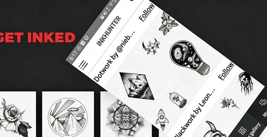 Giao diện sử dụng phần mềm xăm ảo INKHUNTER