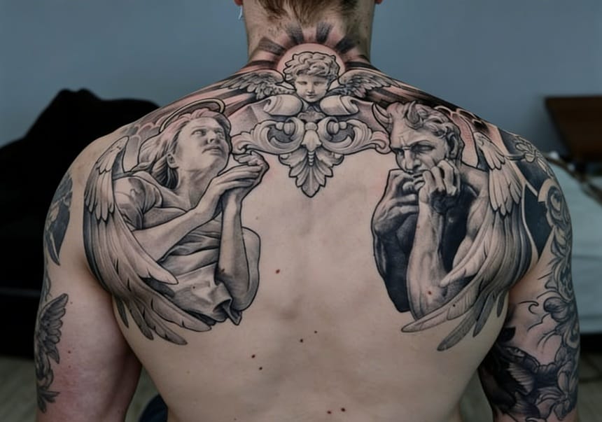 Hình xăm Mặt nạ Hannya - Thiên thần & Ác quỷ được nhiều người ưa chuộng