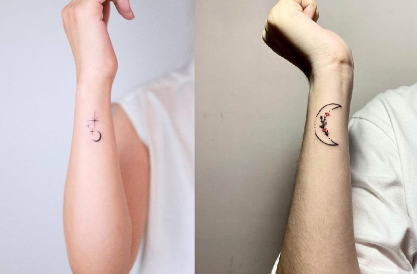 Những hình xăm trăng sao hoa lá luôn được nhiều cô gái yêu thích